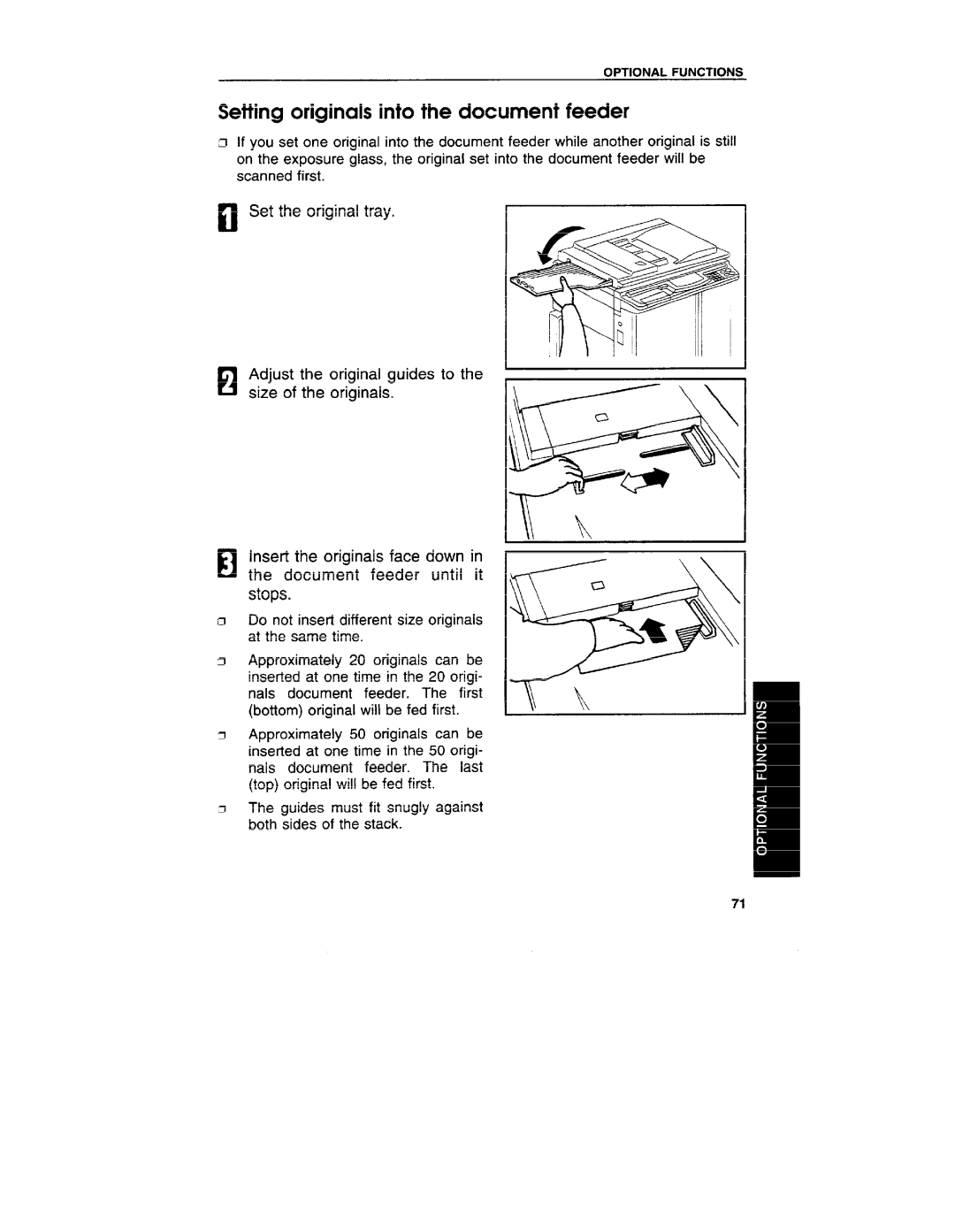 Ricoh VT3800 manual Setting originals into the document feeder 