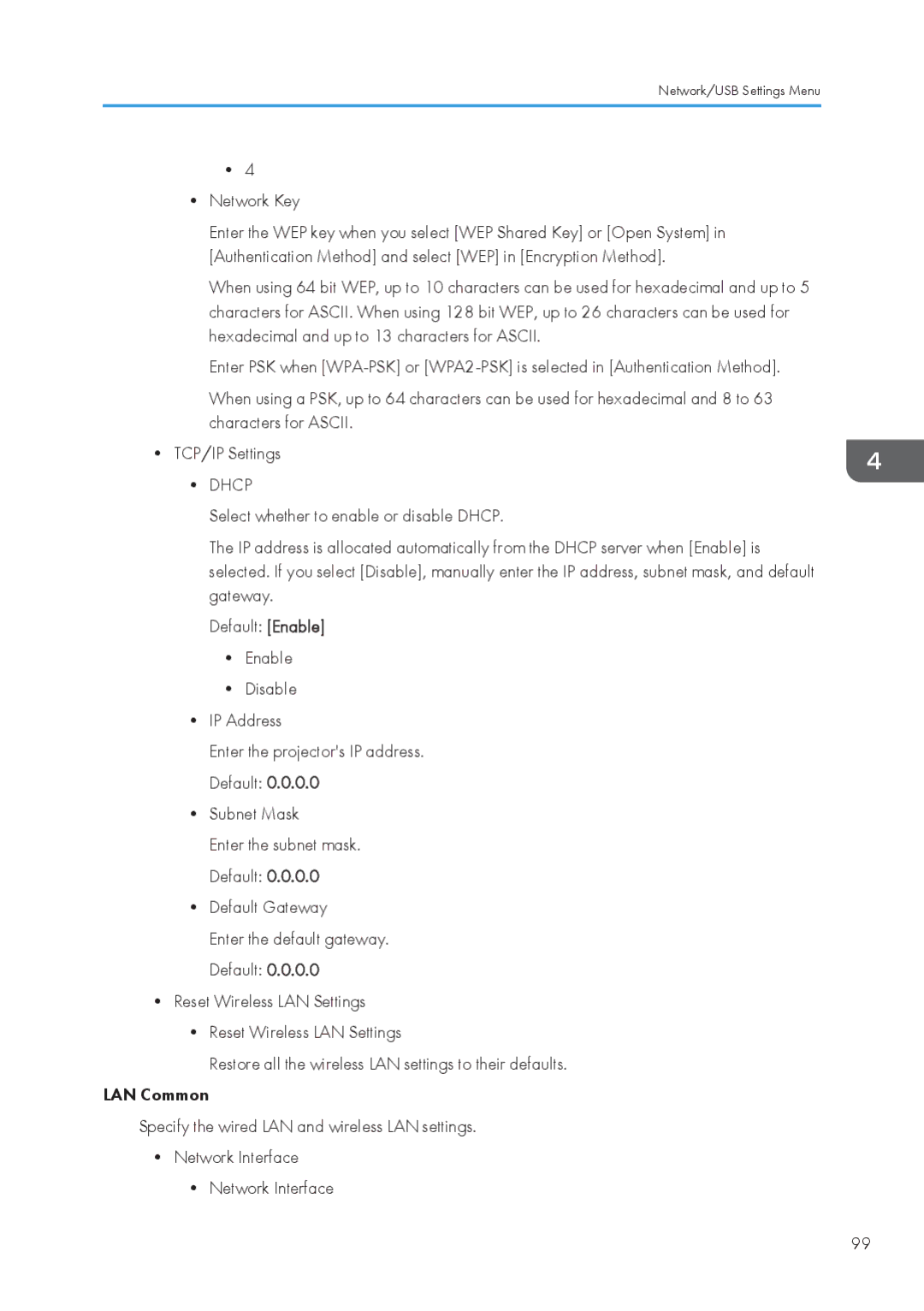 Ricoh WX4130n operating instructions Default Gateway 