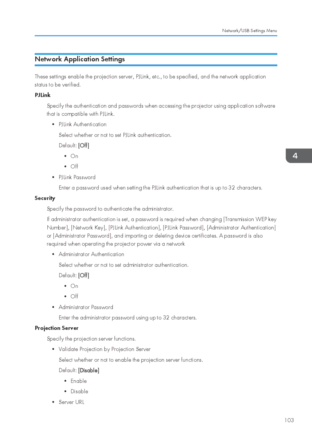 Ricoh WX4130n operating instructions Network Application Settings 