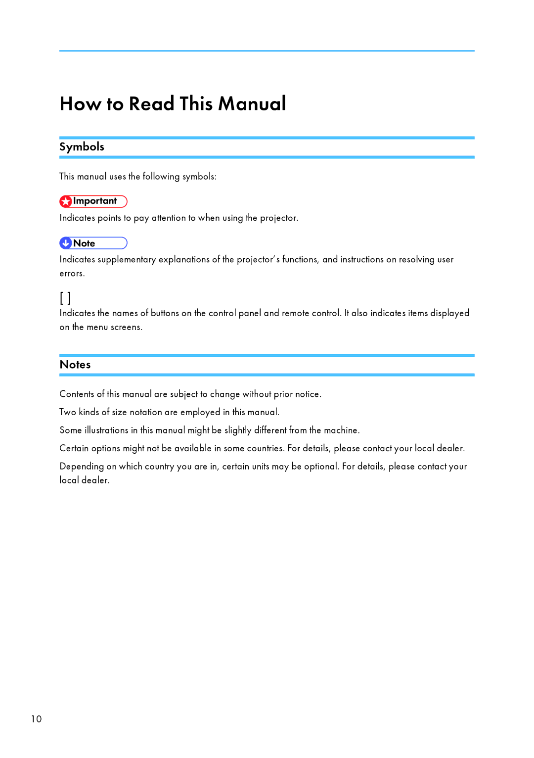 Ricoh WX4130n operating instructions How to Read This Manual, Symbols 