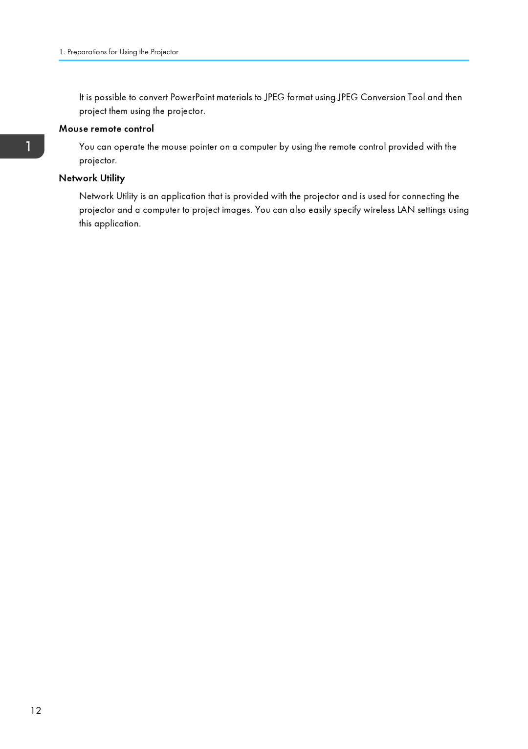 Ricoh WX4130n operating instructions Preparations for Using the Projector 