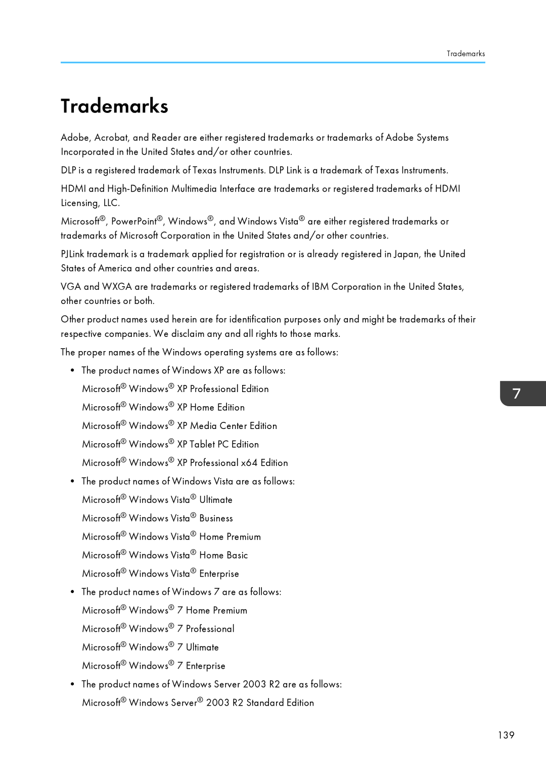 Ricoh WX4130n operating instructions Trademarks 