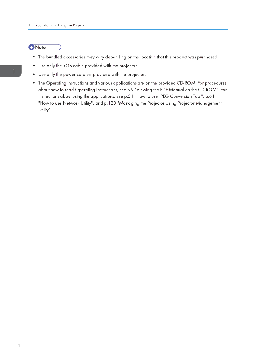 Ricoh WX4130n operating instructions Preparations for Using the Projector 