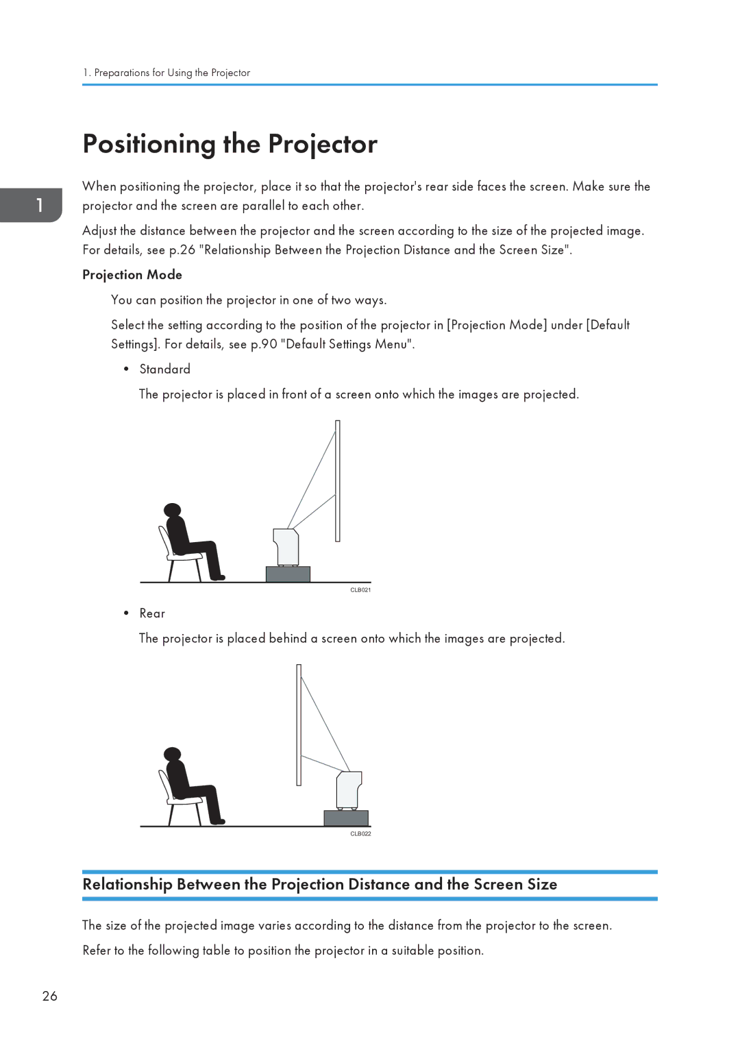 Ricoh WX4130n operating instructions Positioning the Projector 