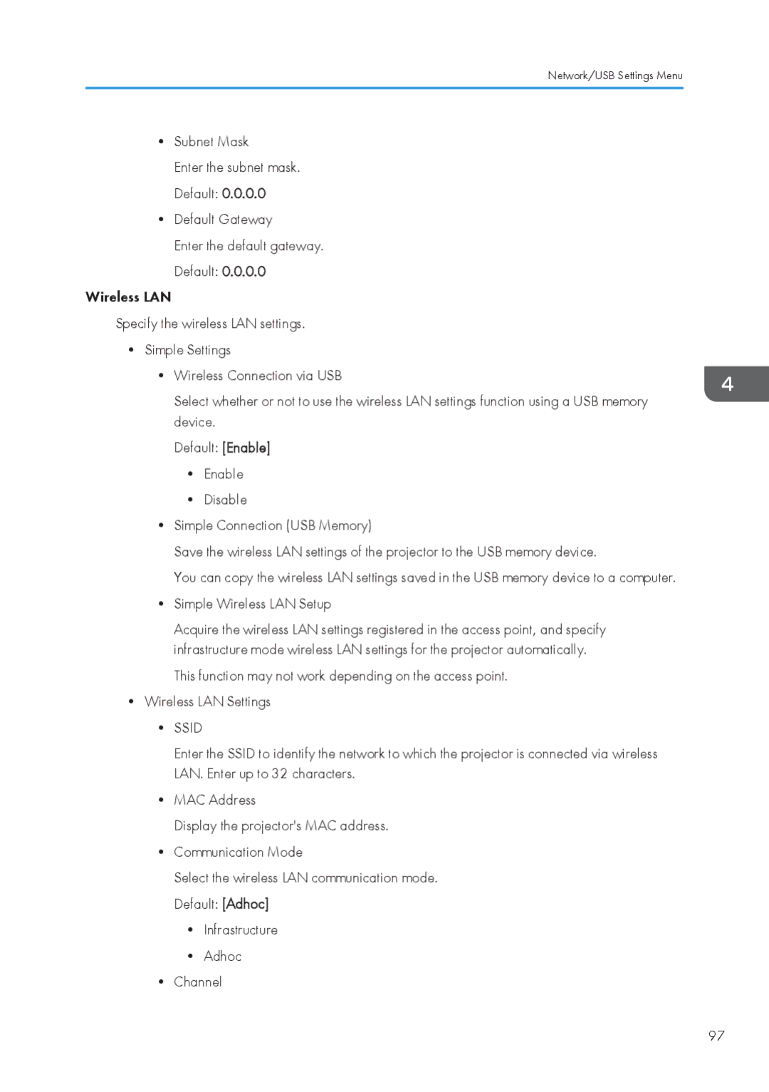 Ricoh WX4130n operating instructions Ssid 