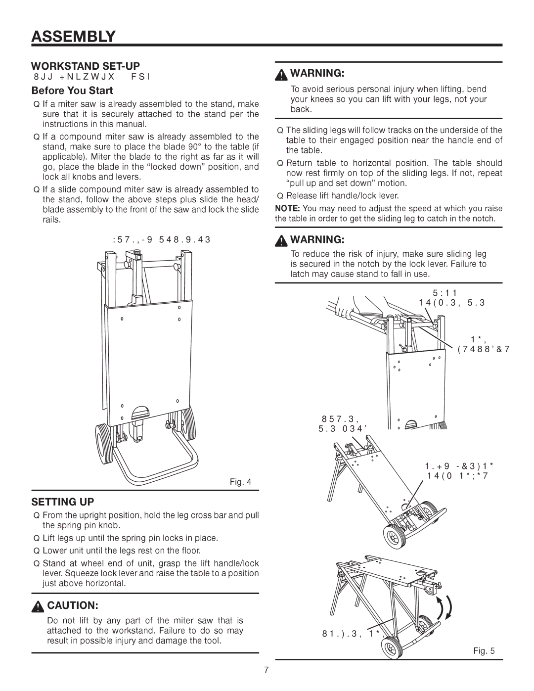 RIDGID AC9940 manual Workstand SET-UP, Before You Start, Setting UP, See Figures 4 