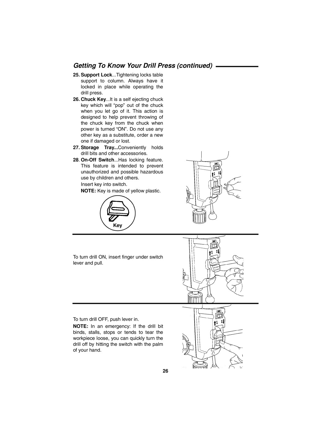 RIDGID DP15501 manual Key 