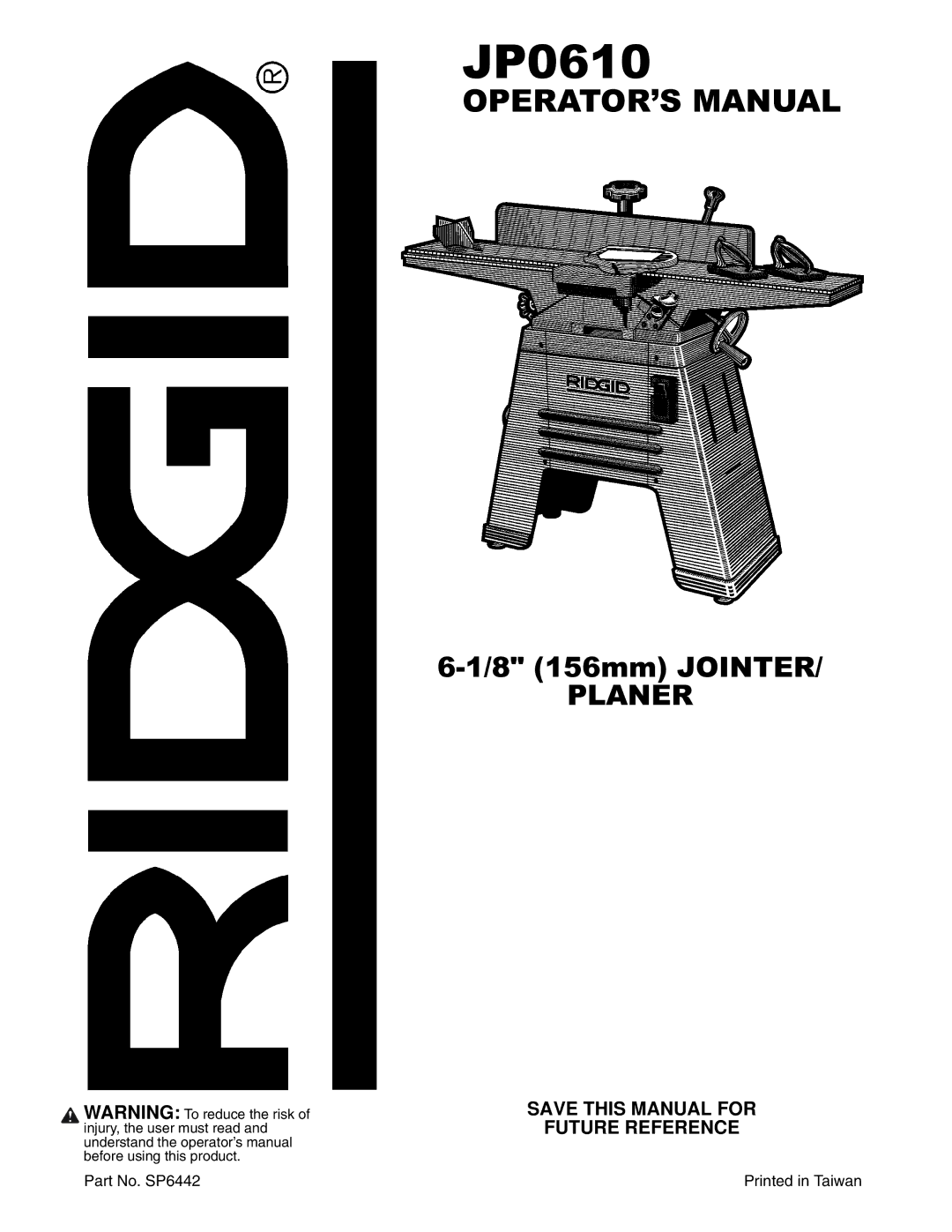 RIDGID JP0610 manual 235$725·60$18$ 