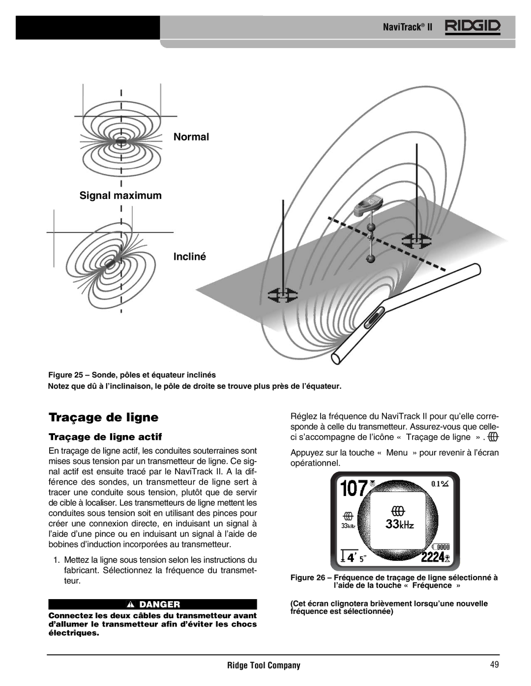 RIDGID Metal Detector manual Traçage de ligne actif 