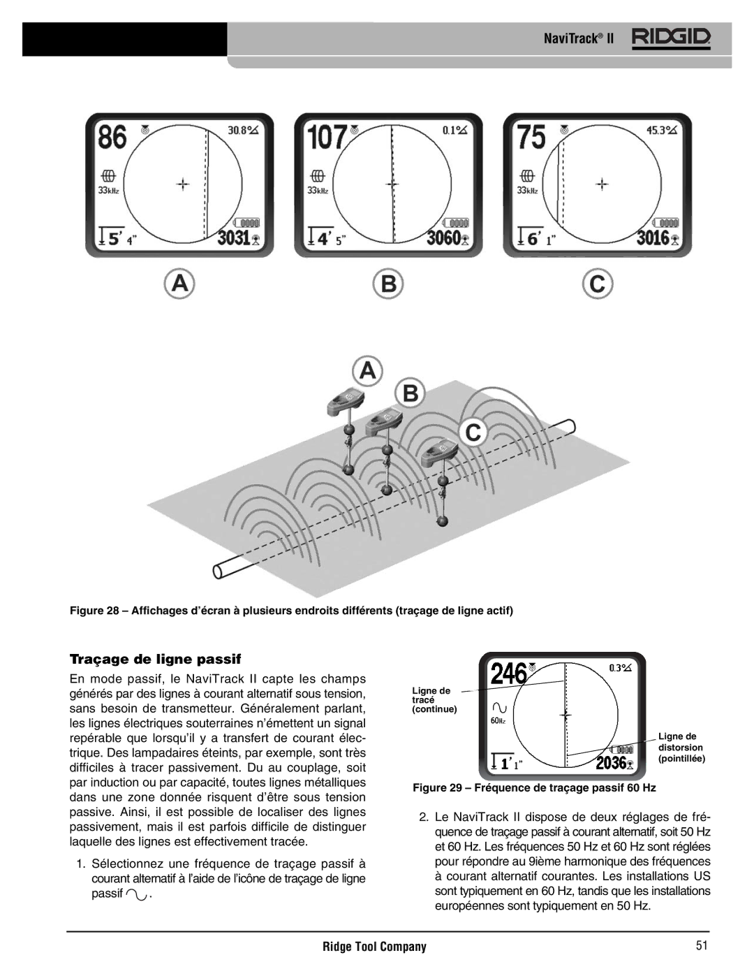 RIDGID Metal Detector manual Traçage de ligne passif, Passif 