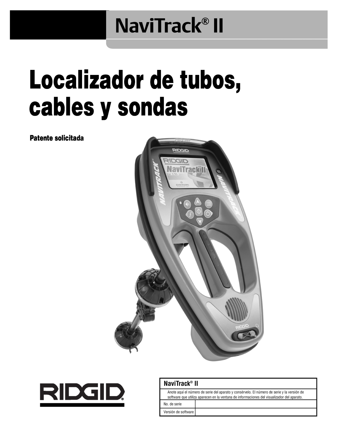 RIDGID Metal Detector manual Patente solicitada, Localizador de tubos, cables y sondas, NaviTrack 