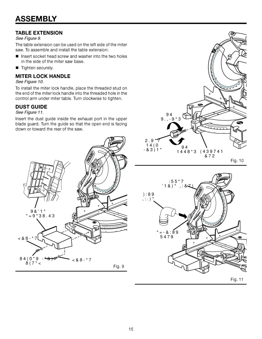 RIDGID MS1250LZ1 manual Table Extension, Dust Guide, Extension Washer Socket Head Washer Screw Tighten 