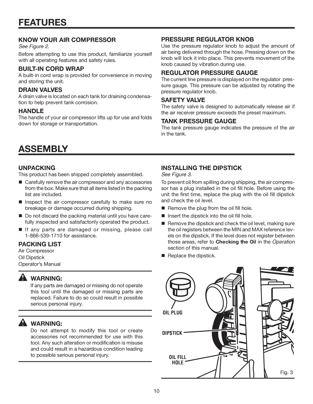 RIDGID OL50135W manual Assembly 