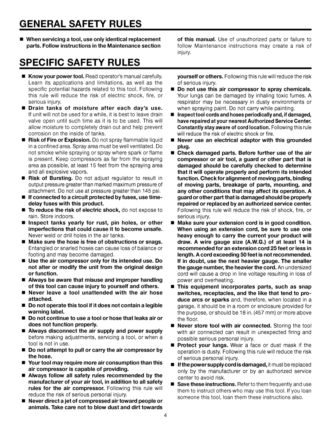 RIDGID OL50145MW manual Specific Safety Rules 