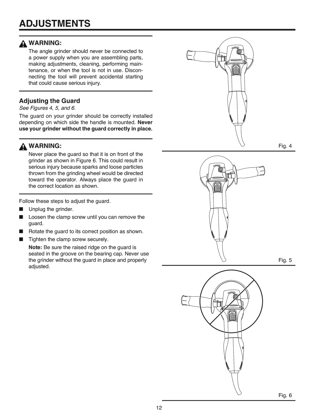 RIDGID R1000 manual Adjustments, Adjusting the Guard 