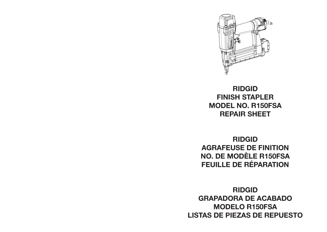 RIDGID R150FSA manual 