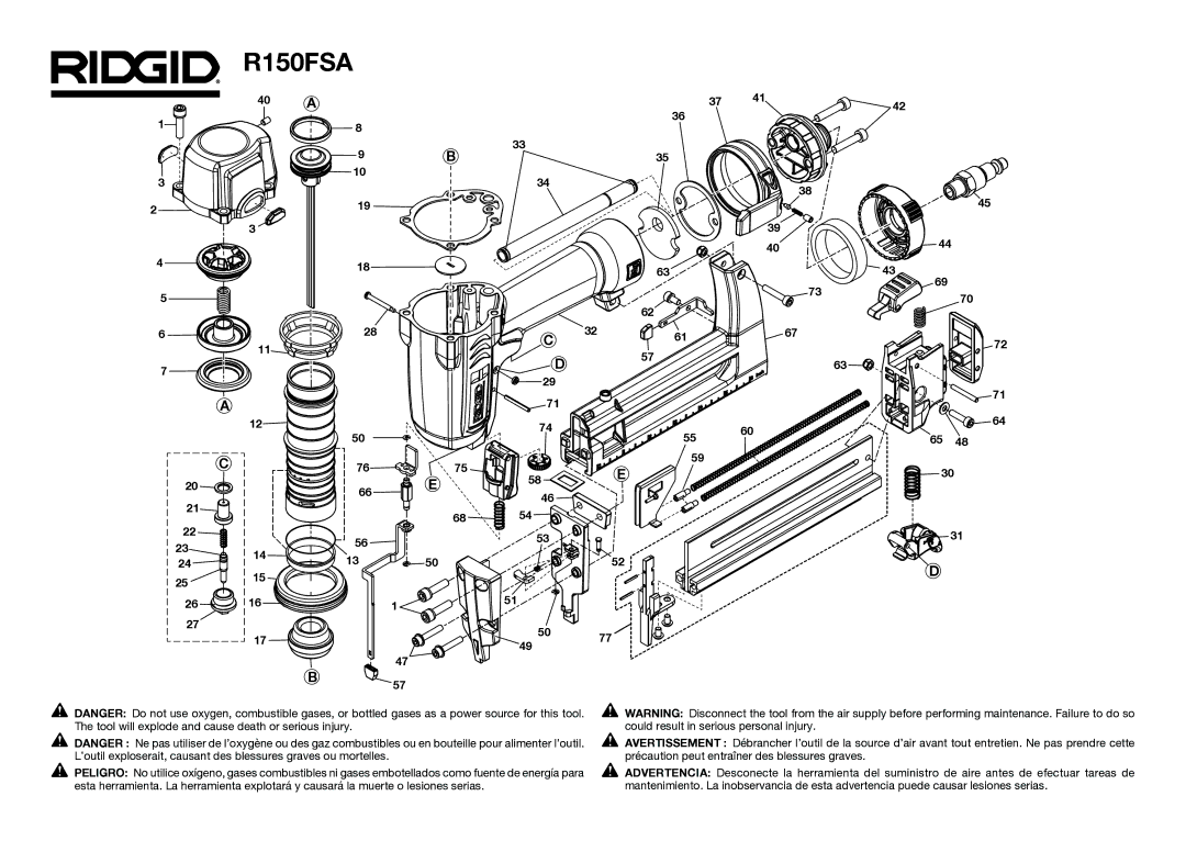 RIDGID R150FSA manual 