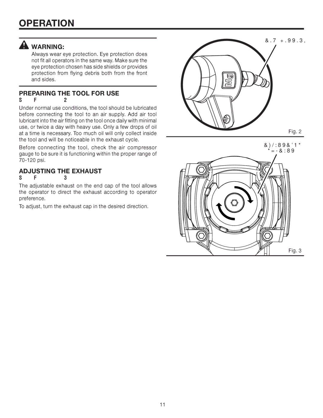 RIDGID R175RND manual Preparing the Tool for USE, Adjusting the Exhaust 