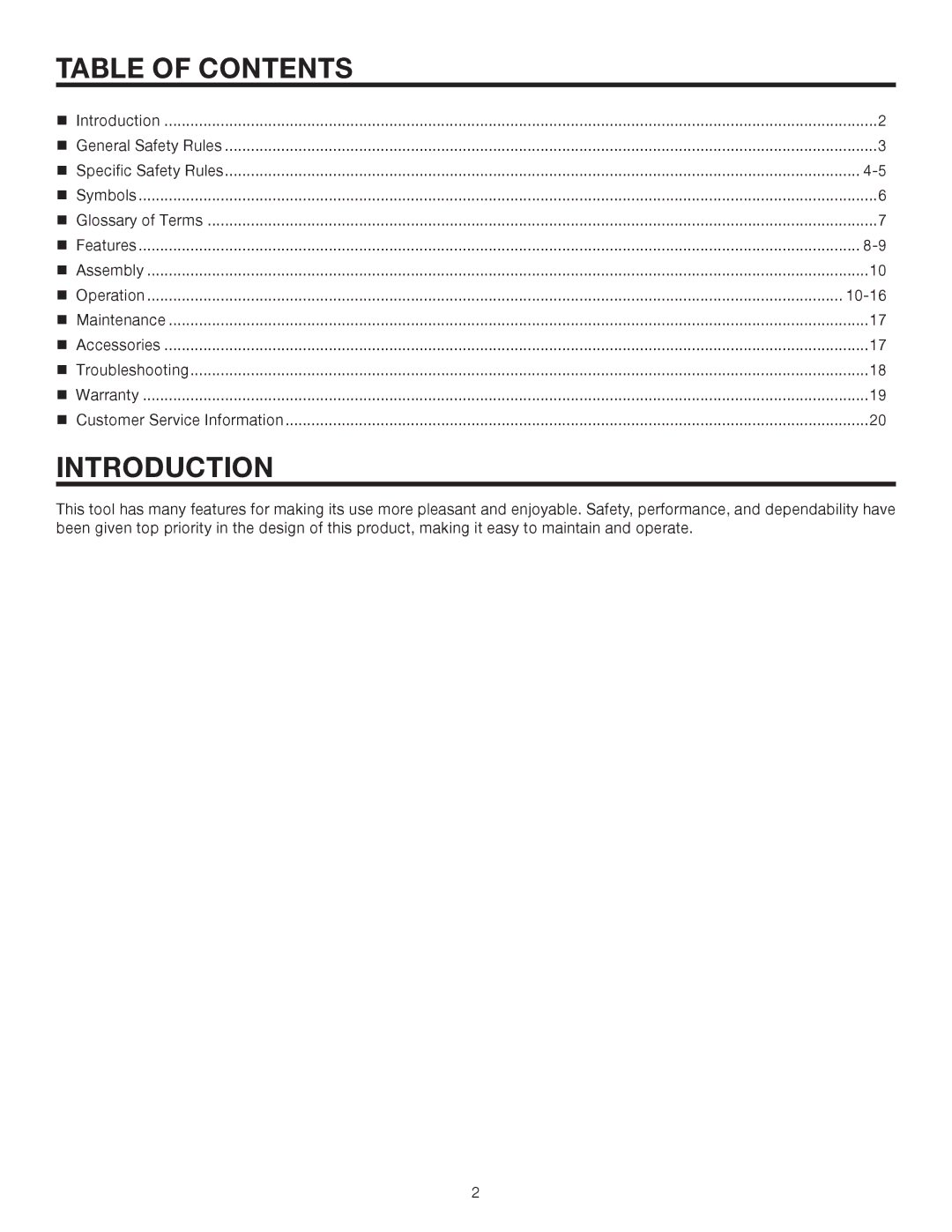 RIDGID R213BNA manual Table of Contents, Introduction 