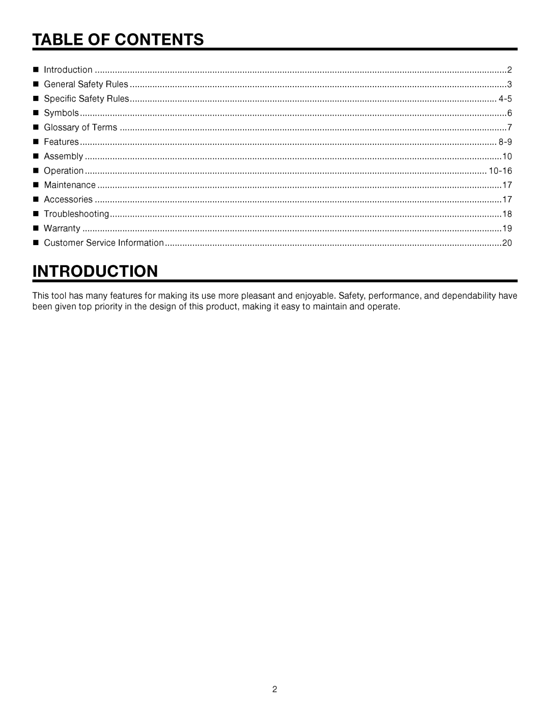 RIDGID R250SFA manual Table of Contents, Introduction 