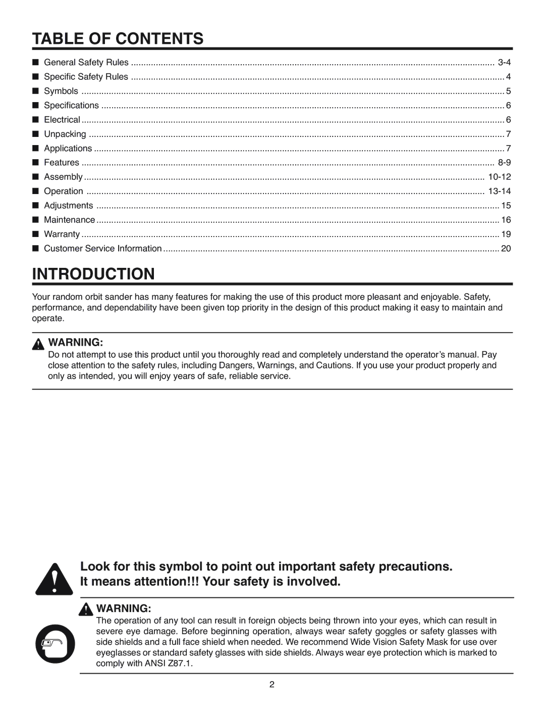 RIDGID R2600 manual Table of Contents, Introduction 