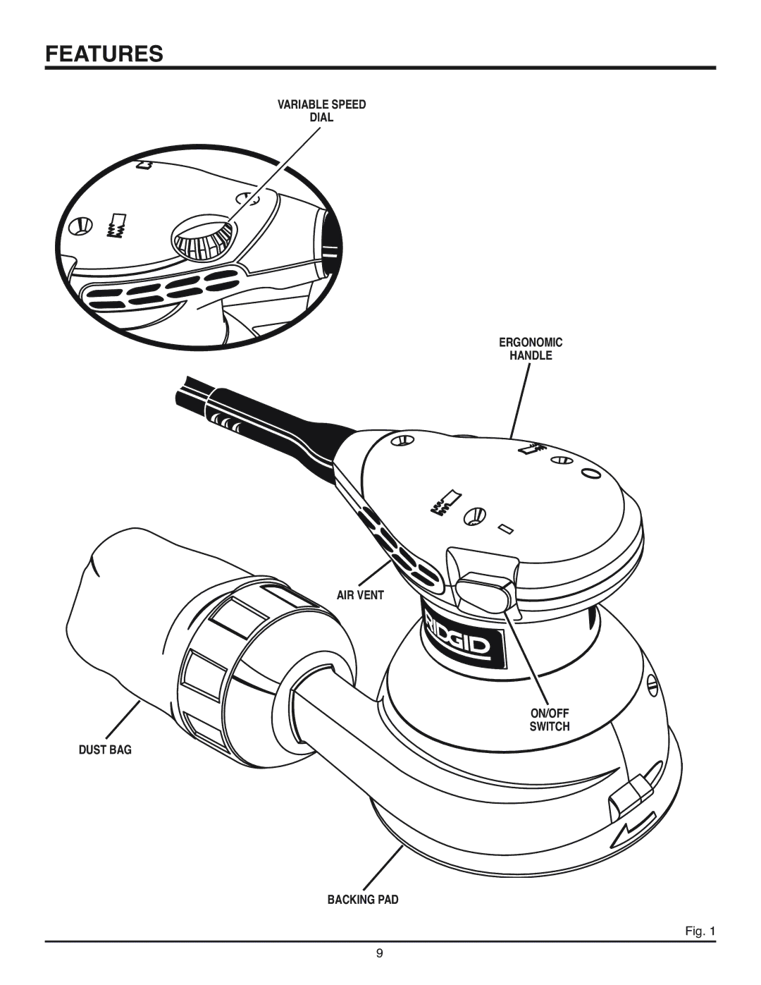 RIDGID R2600 manual Features 