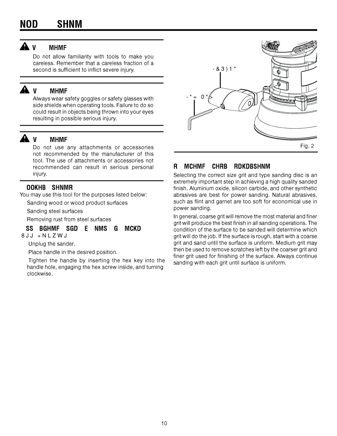 RIDGID R2611 manual Operation, Applications, Attaching the Front Handle, Sanding Disc Selection 