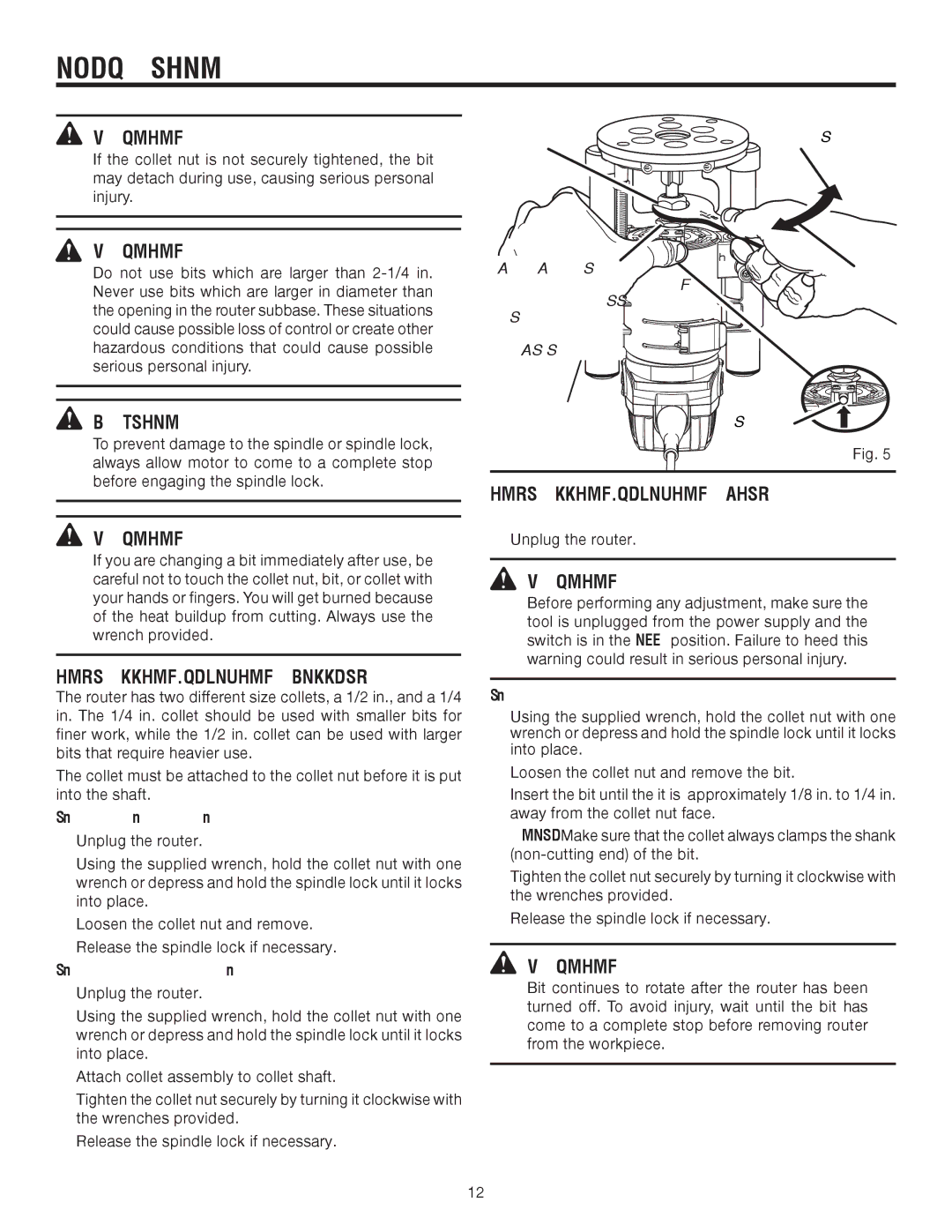 RIDGID R2900 manual INSTALLING/REMOVING Collets, INSTALLING/REMOVING Bits, To remove collet, To install collet 