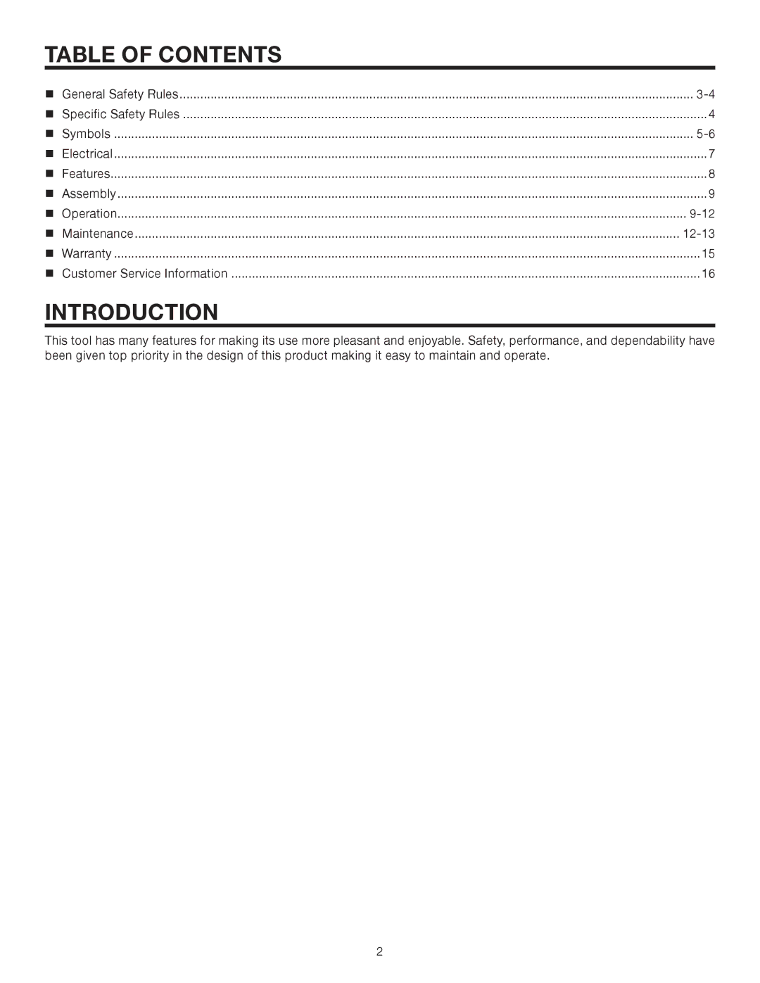 RIDGID R3001 manual Table of Contents, Introduction 