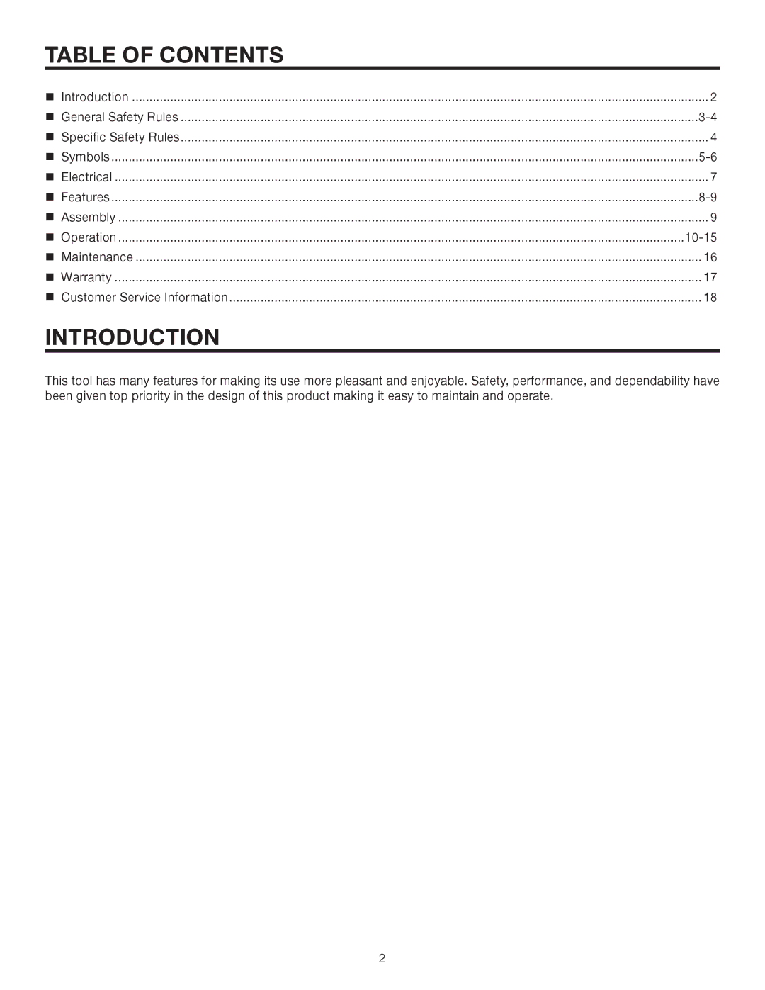 RIDGID R3121 manual Table of Contents, Introduction 