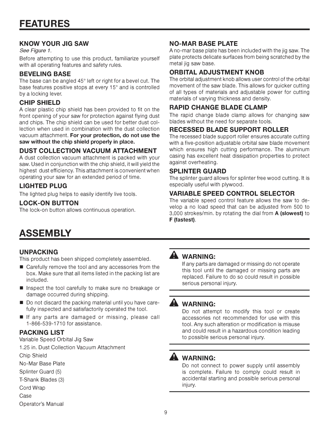 RIDGID R3121 manual Assembly 