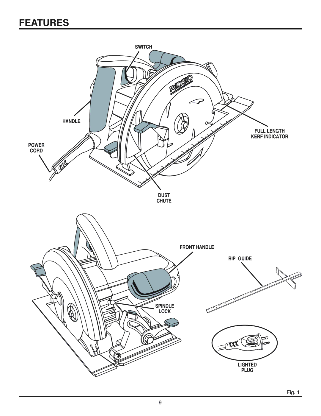 RIDGID R3200 manual Features 