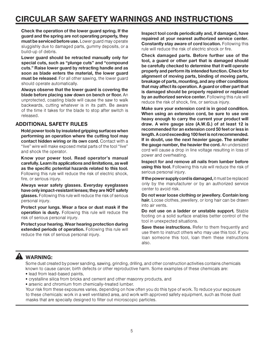 RIDGID R3202 manual Additional Safety Rules 