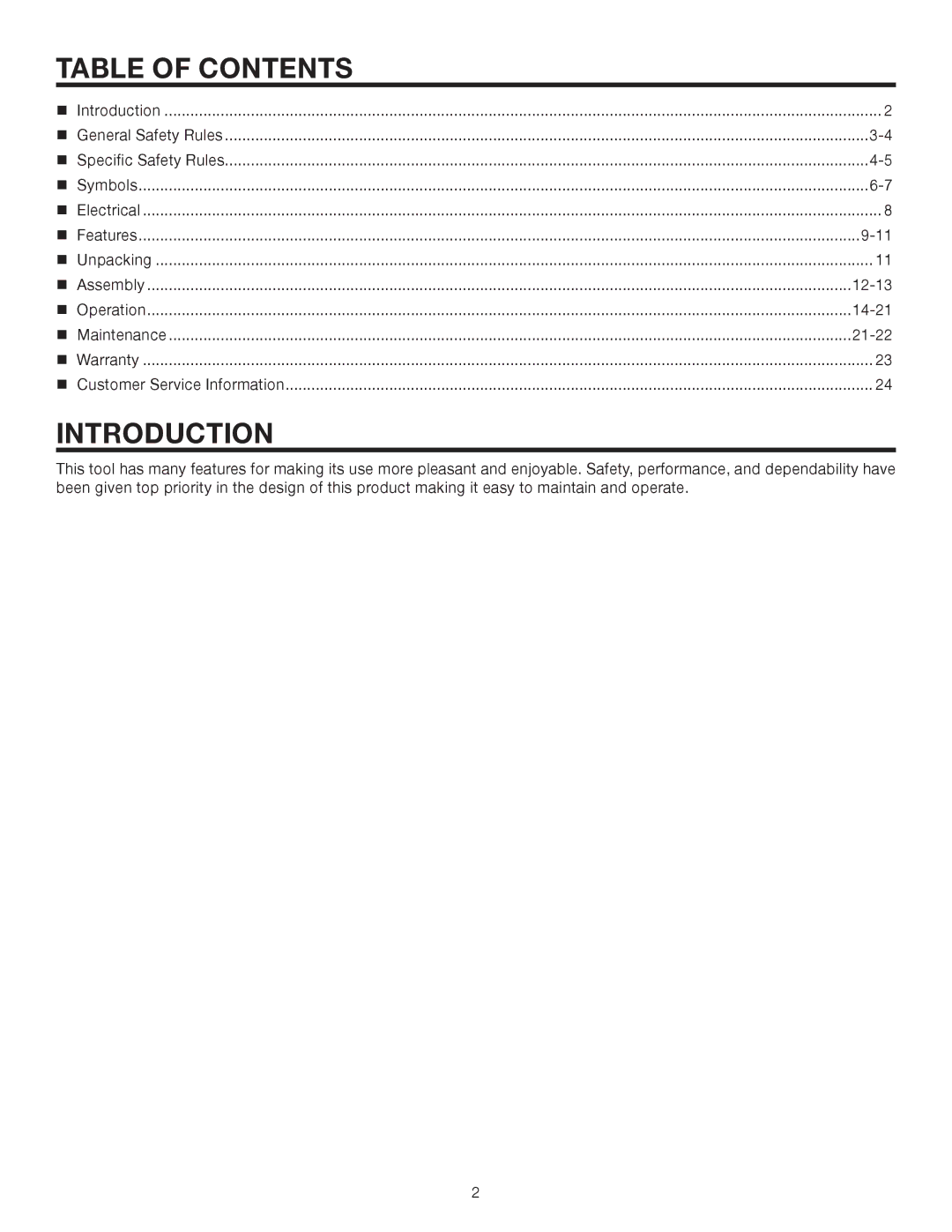 RIDGID R3210 manual Table of Contents, Introduction 