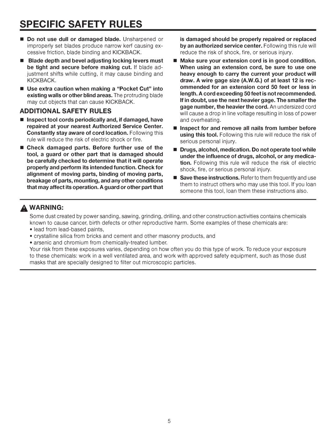 RIDGID R3210 manual Additional Safety Rules 