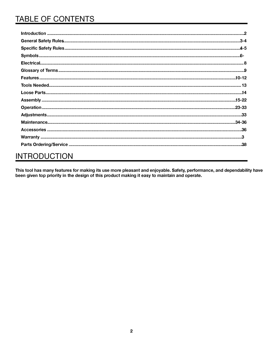 RIDGID R4121 manual Table of Contents, Introduction 