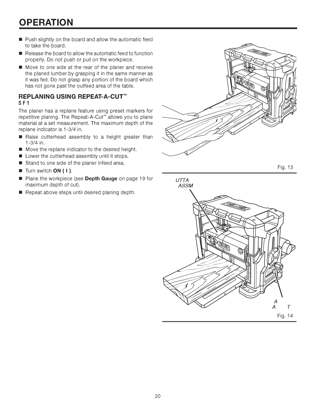 RIDGID R4330 manual Replaning using repeat-a-cut, Cutterhead, Indicator 