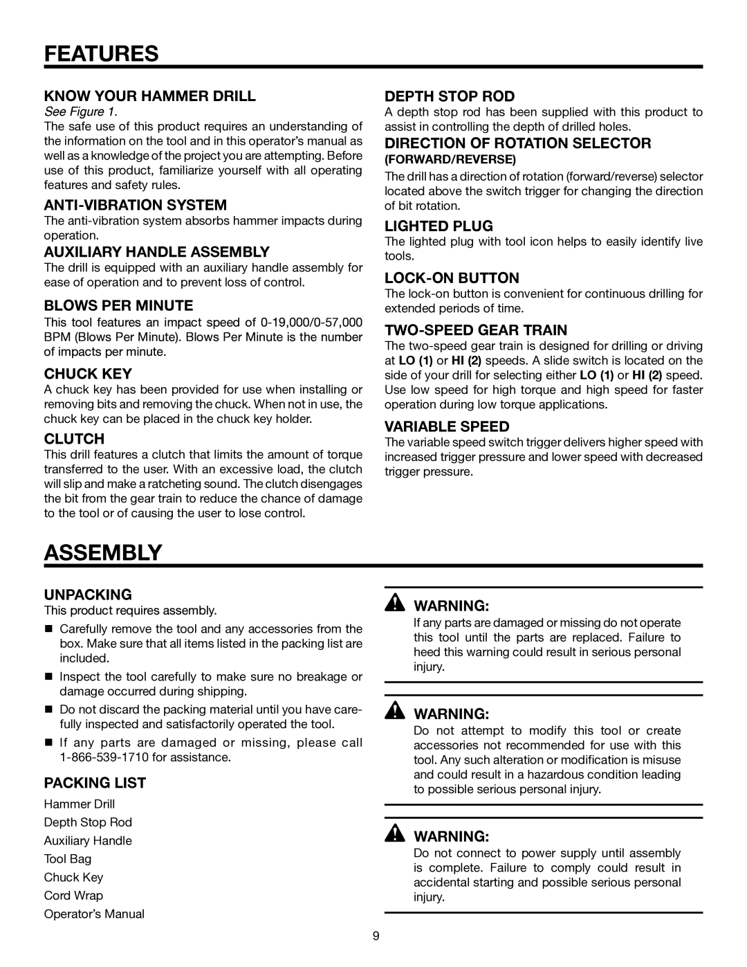 RIDGID R5011 manual Assembly 