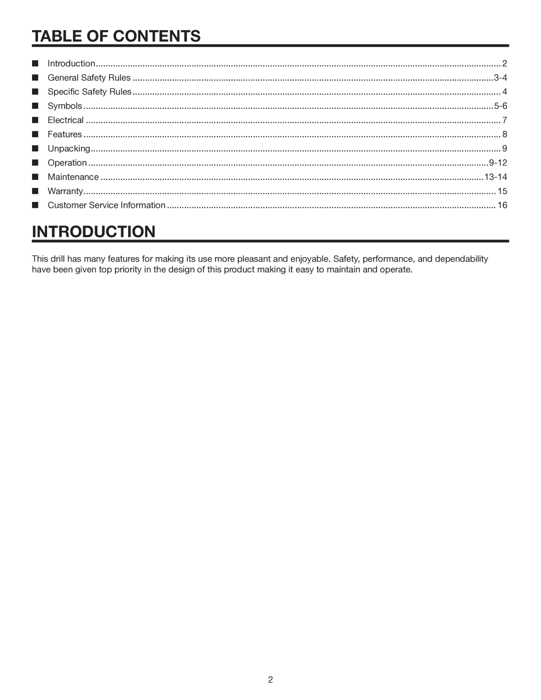 RIDGID R7000 manual Table of Contents, Introduction 