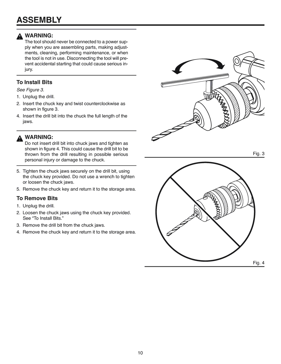 RIDGID R7100 manual To Install Bits, To Remove Bits 