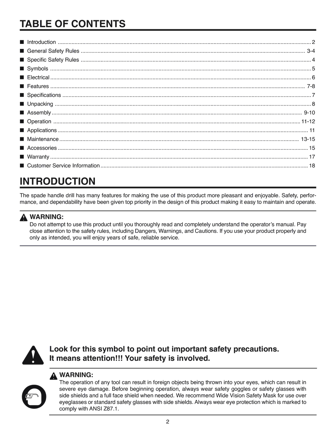 RIDGID R7120 manual Table of Contents, Introduction 