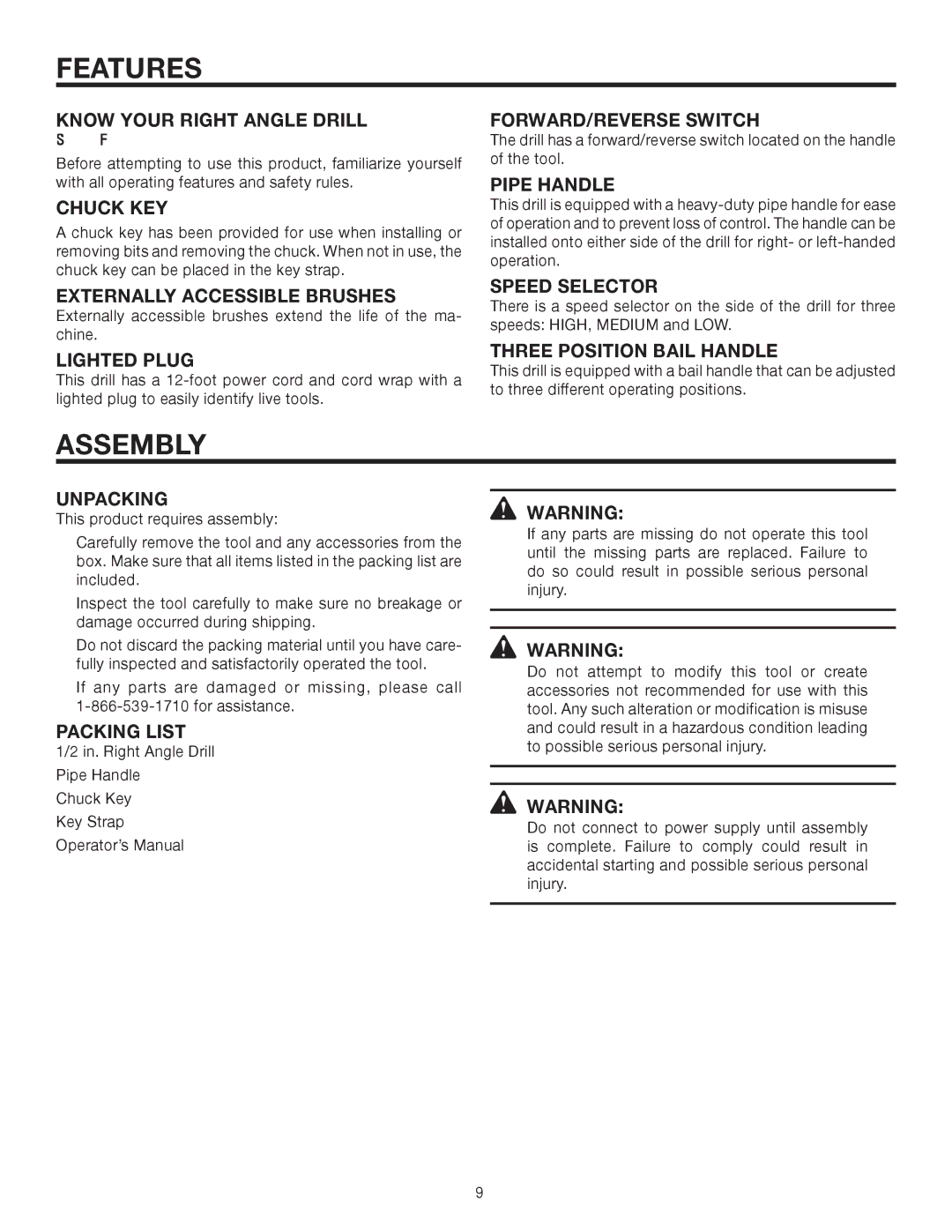 RIDGID R7130 manual Assembly 