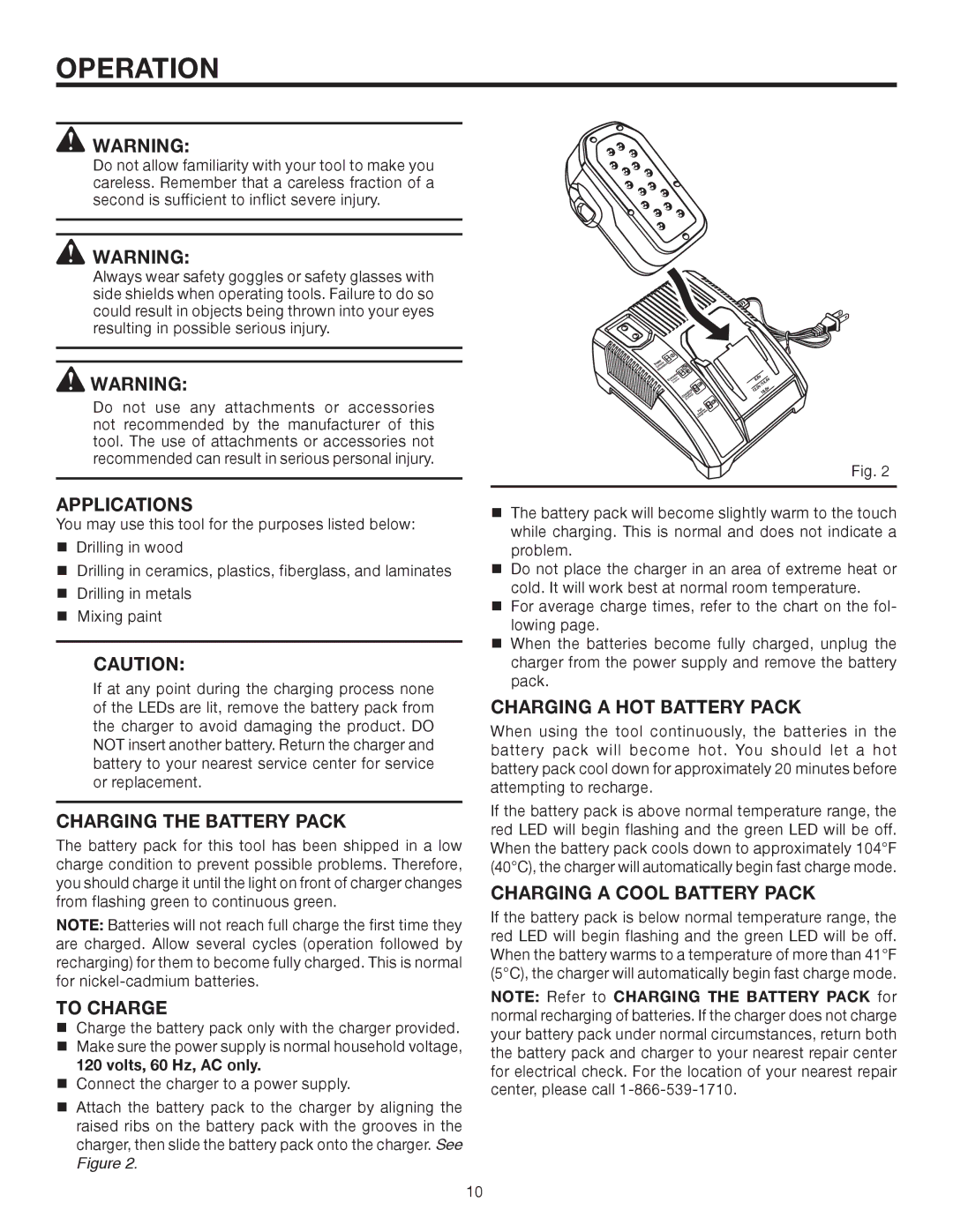 RIDGID R820011 manual Operation 