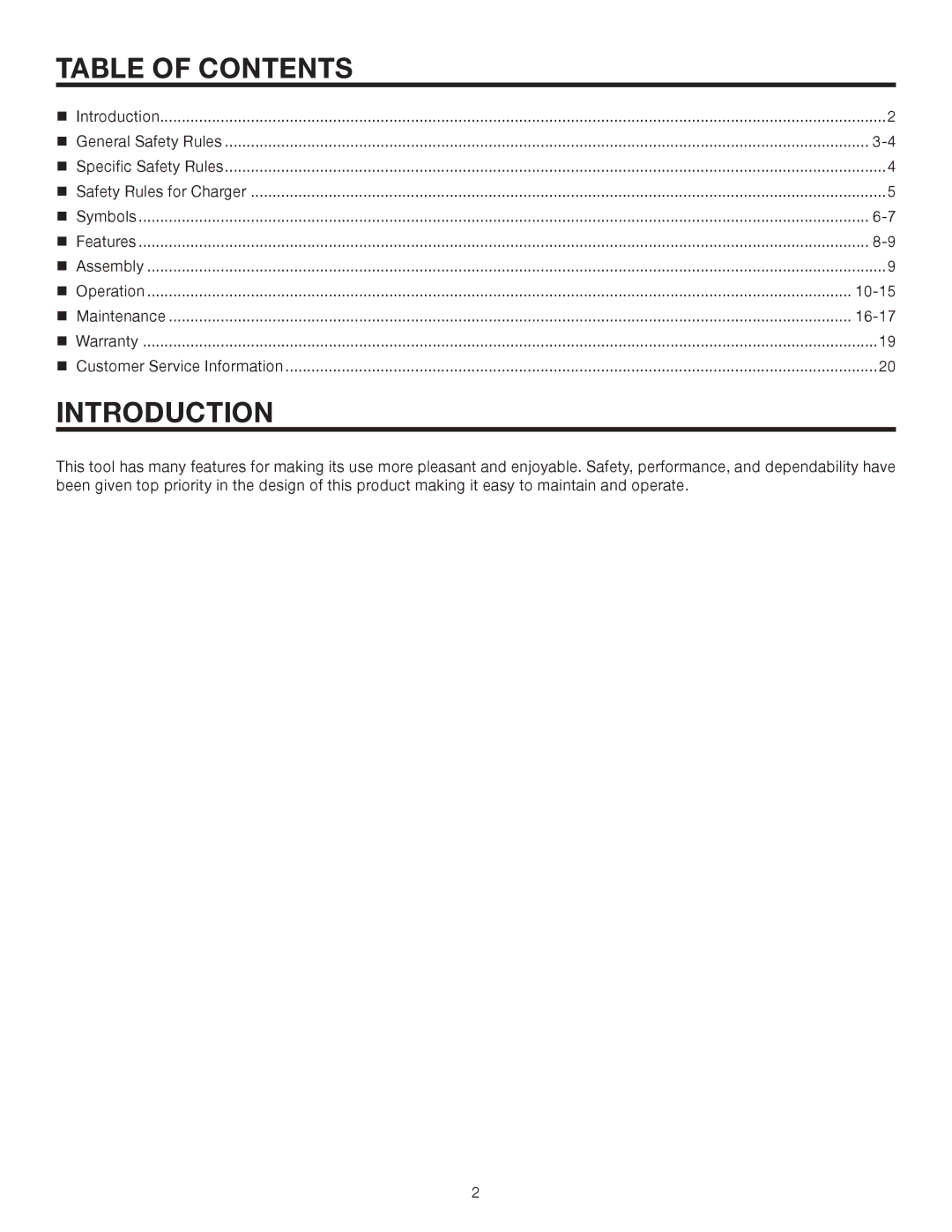 RIDGID R820011 manual Table of Contents, Introduction 