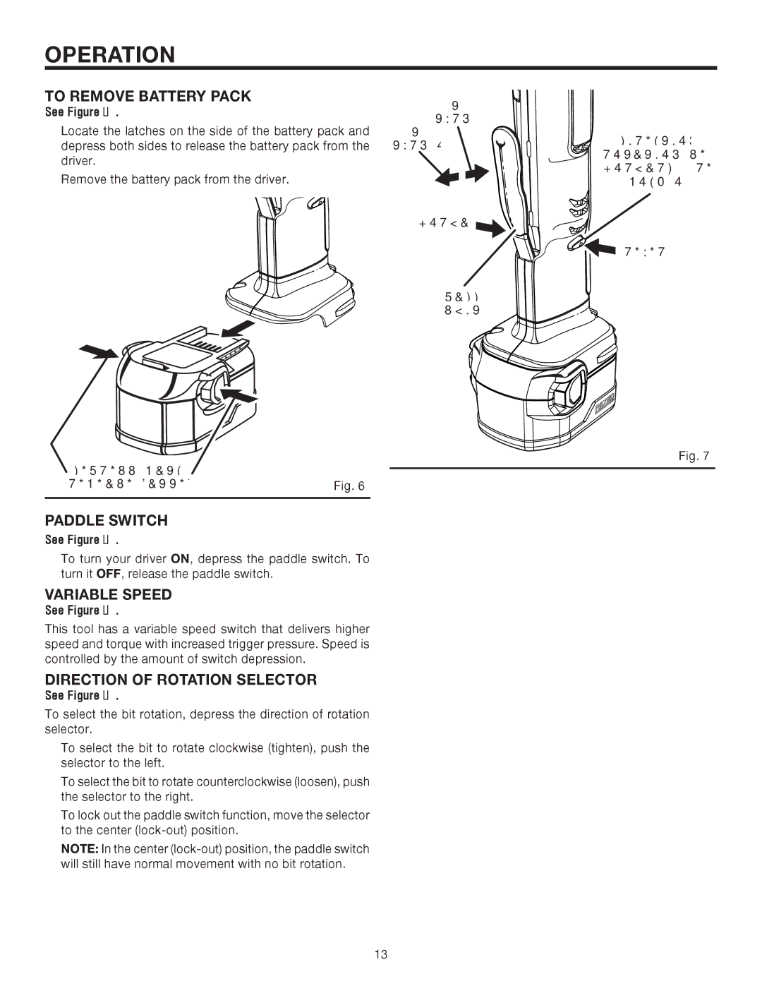 RIDGID R82233 manual To Remove Battery Pack, Paddle Switch, Variable Speed 