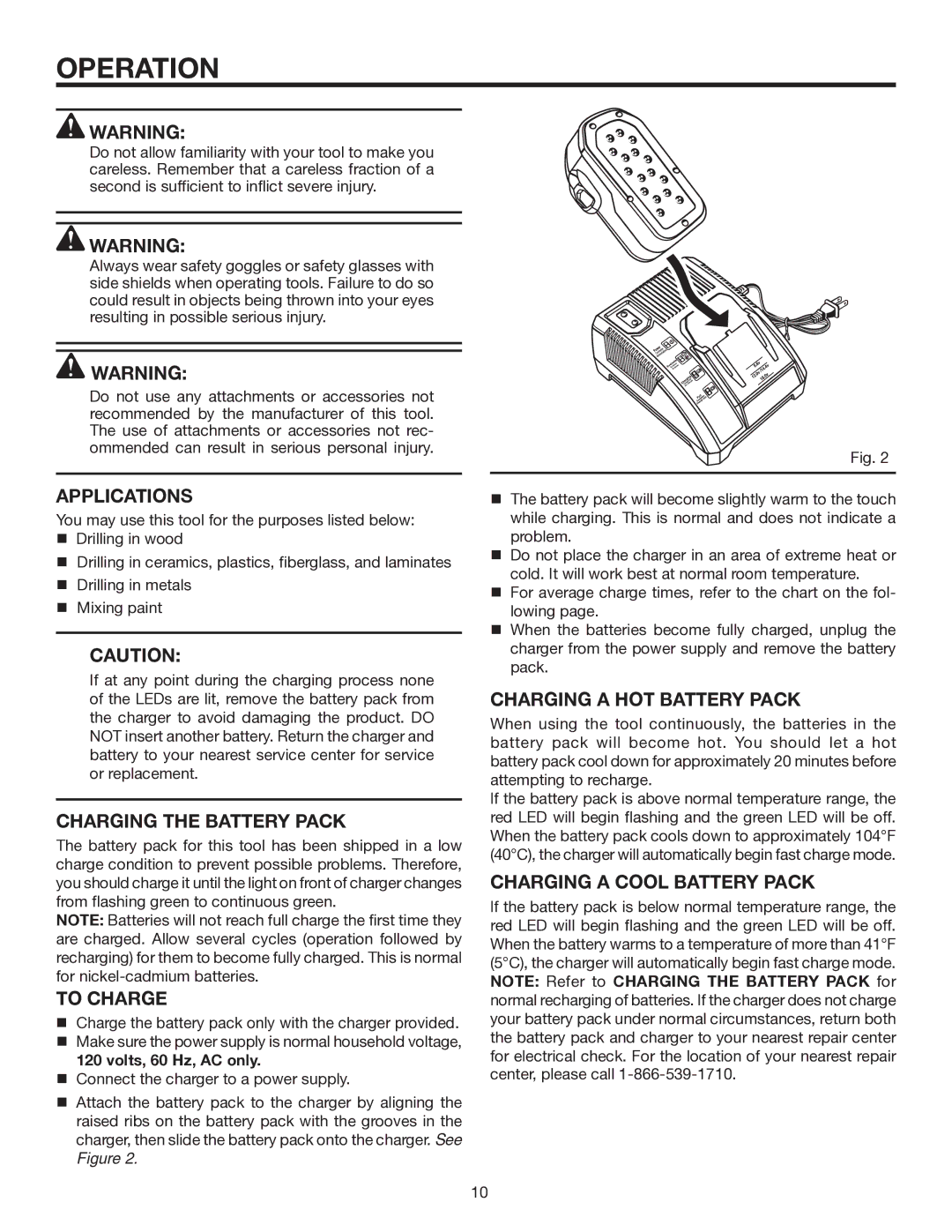 RIDGID R840011 manual Operation 