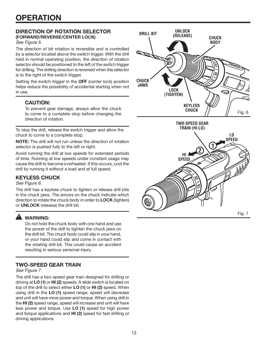 RIDGID R840011 manual Direction of Rotation Selector 