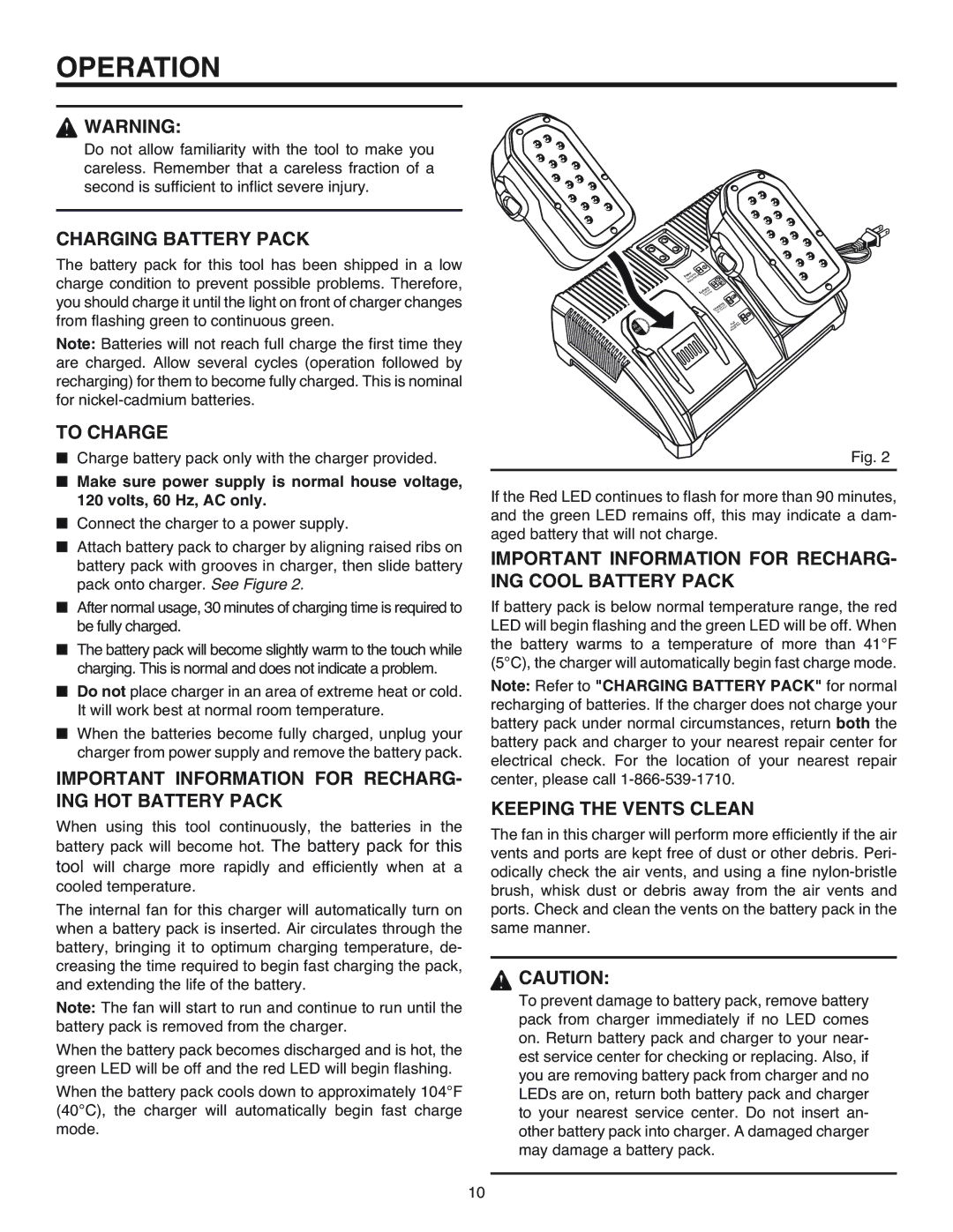 RIDGID R84015 manual Operation 