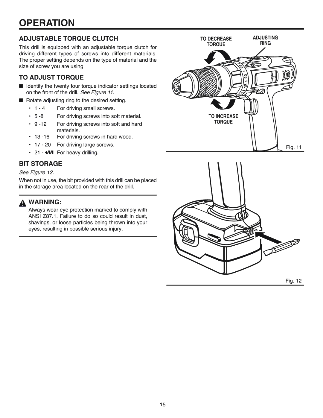 RIDGID R84015 manual Adjustable Torque Clutch, To Adjust Torque, To Increase Torque 