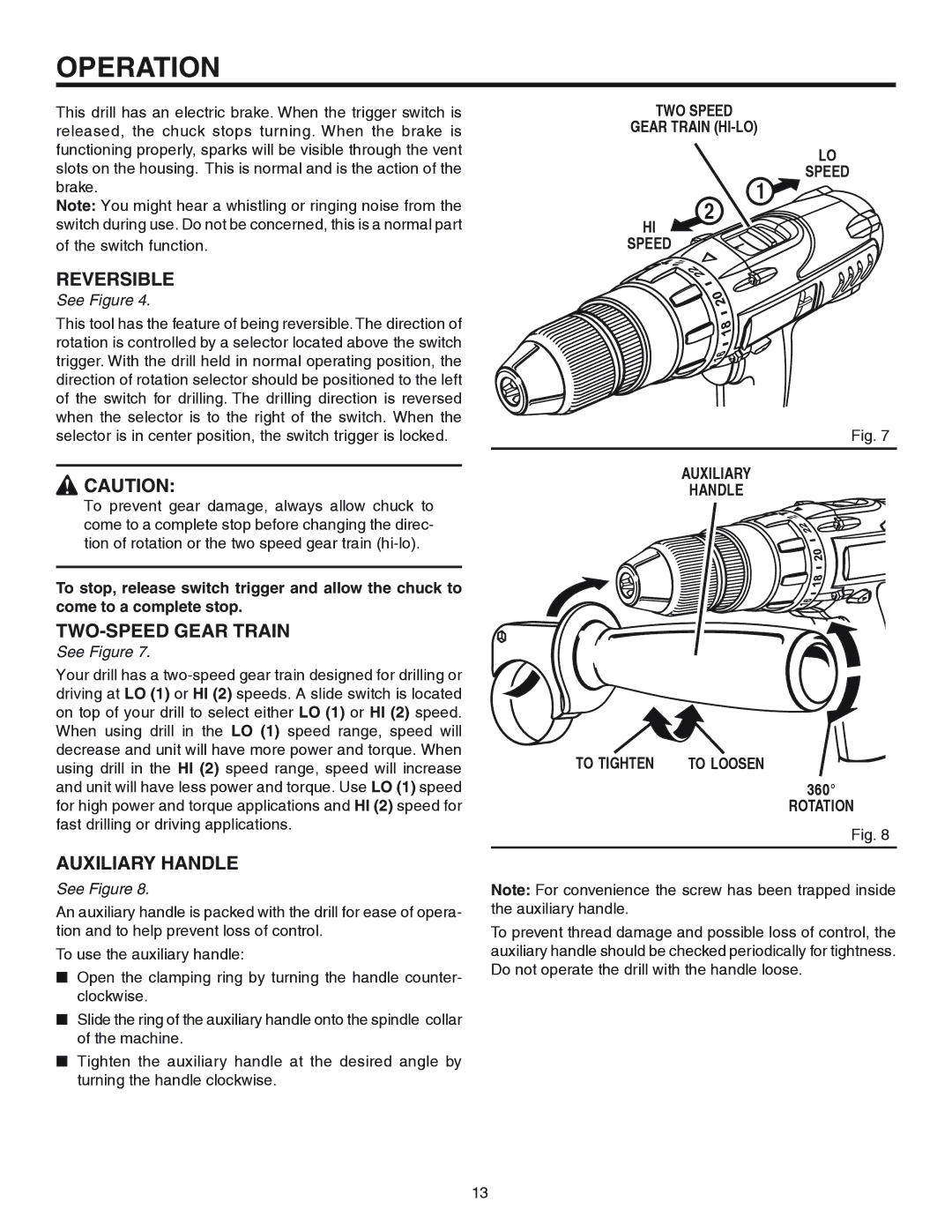 RIDGID R841150 manual Reversible, TWO-SPEED Gear Train 